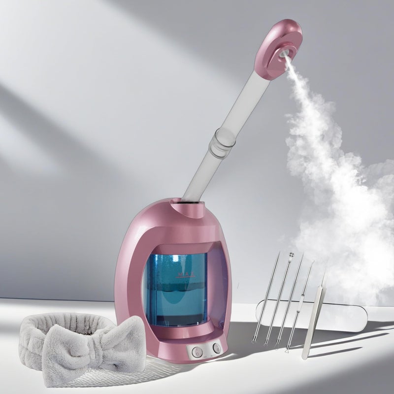 Asiakarn Facial Steamer, Nano Ionic Face Steamer for Facial Deep Cleaning, Pink Hair Steamer Facial Steamer Professional, Facial Steamers for Home Facial Spa. - Image 1